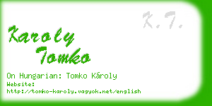 karoly tomko business card